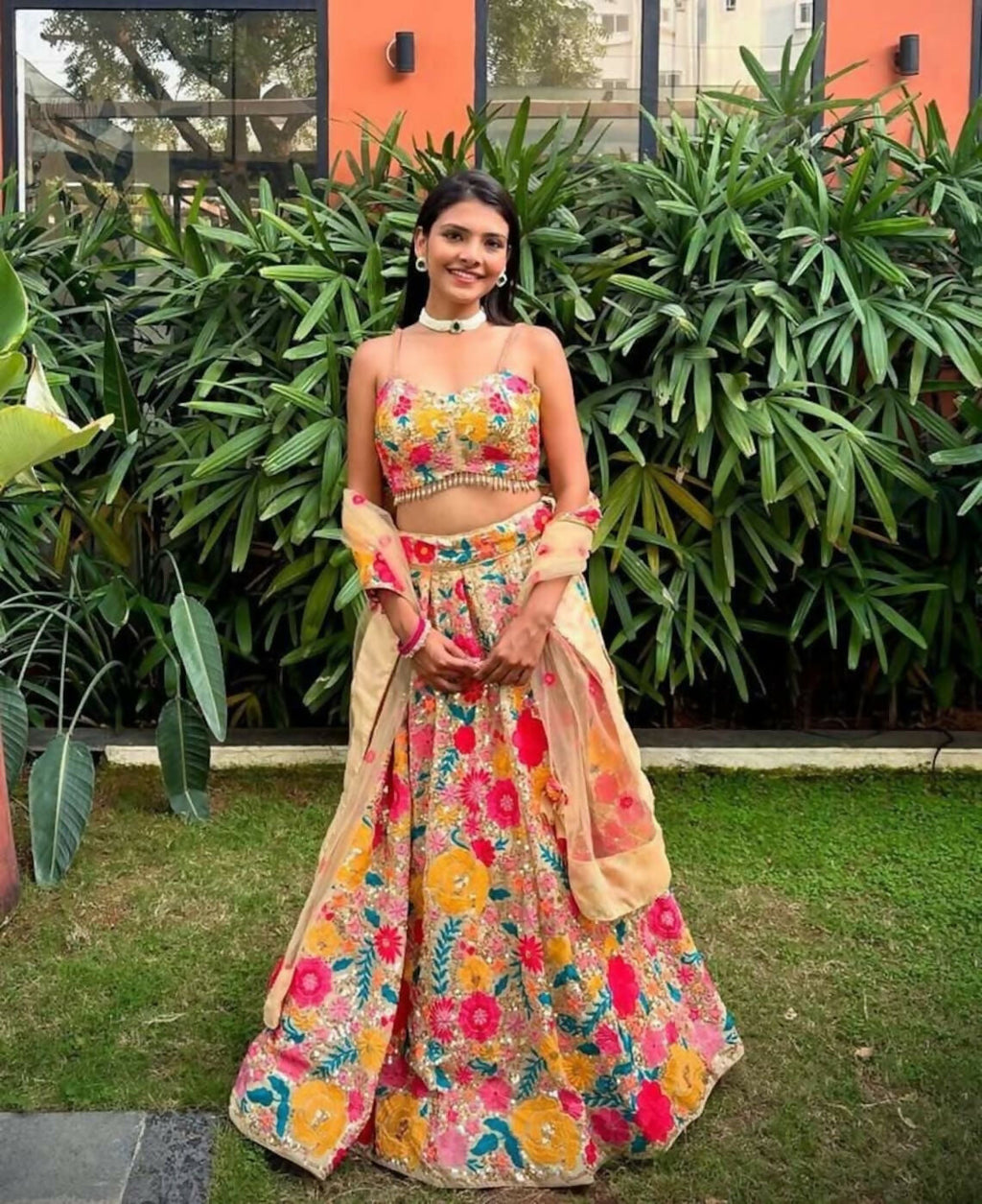 Lehenga Mart Multicolor Faux Georgette Designer Bollywood Style Wedding Wear Lehenga Choli | Grocsy