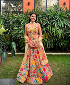 Lehenga Mart Multicolor Faux Georgette Designer Bollywood Style Wedding Wear Lehenga Choli | Grocsy