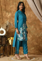 Joban Fashion Blue Cotton Rayon Kurta Set | Grocsy