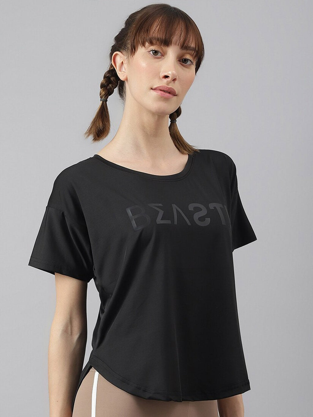 MKH Typography Printed Drop-Shoulder Sleeves Dri-FIT Sports T-shirt | Grocsy