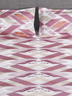 Story@home Arena Pink & White Geometric Printed 180 TC Bedsheet & Pillow Covers | Grocsy