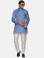Sethukrishna Men Blue Printed Kurta with Pyjamas | Grocsy