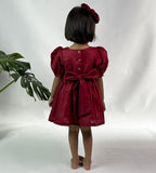 ArthLife Maroon Wreath Partywear Dress | Grocsy