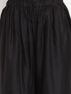 TAG 7 Women Black & Maroon Set of 2 Flared Ethnic Palazzos | Grocsy