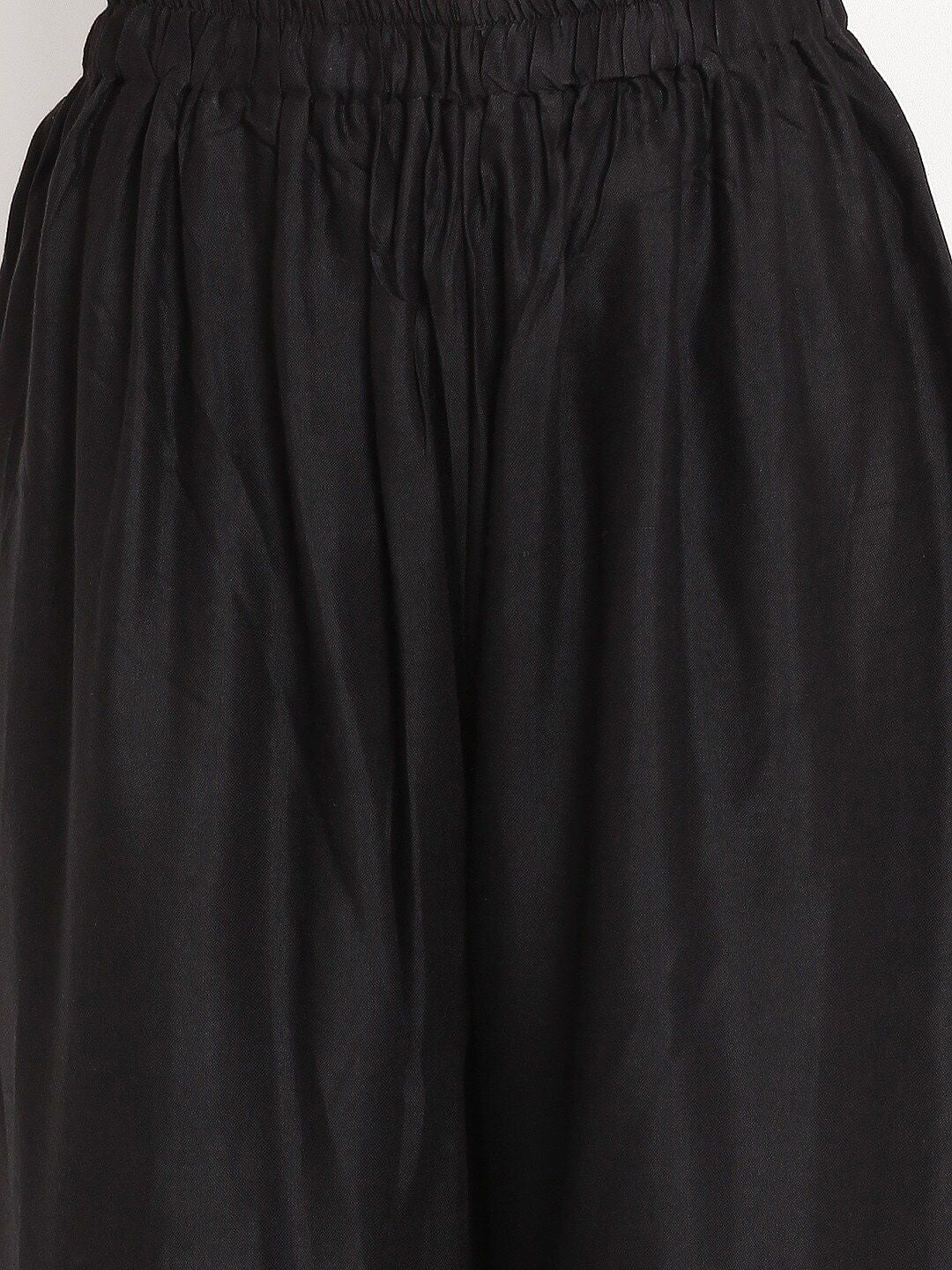 TAG 7 Women Black & Maroon Set of 2 Flared Ethnic Palazzos | Grocsy