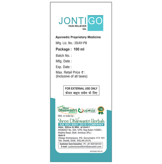 SDH Naturals Jonti Go Pain Reliever Oil | Grocsy