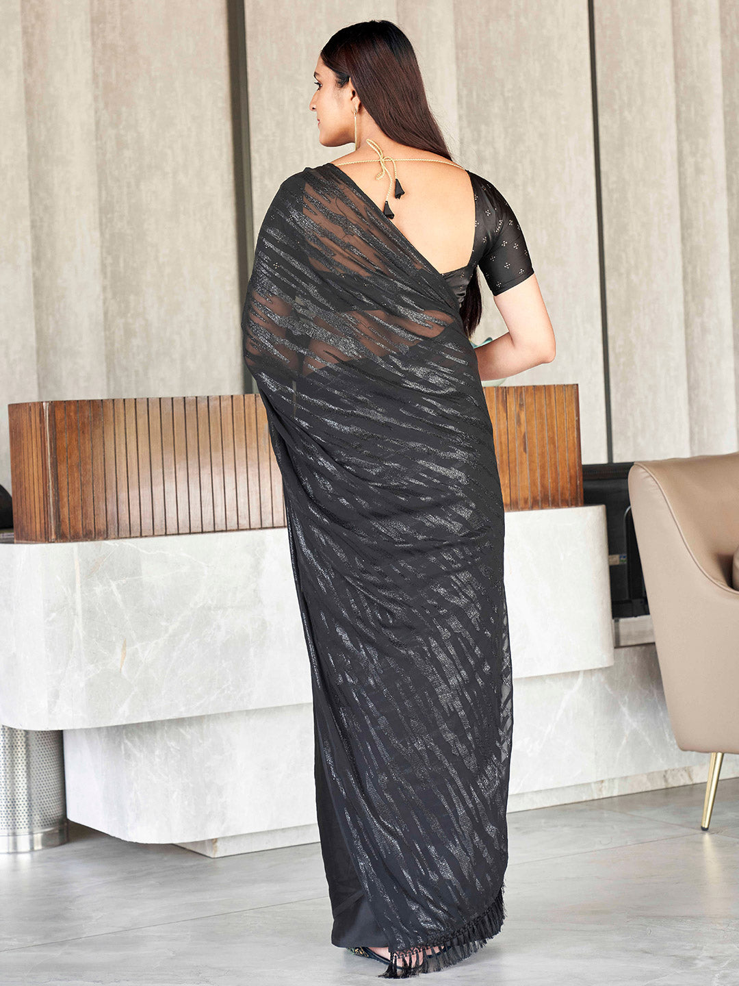 Tikhi Imli Woven Design Satin Ready to Wear Saree | Grocsy