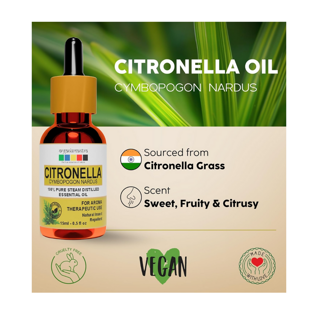 Organix Mantra Citronella Oil - 100% Natural Citronella Essential Oil | Grocsy