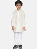 Sethukrishna Boys Cream-Coloured Pure Cotton Kurta with Pyjamas | Grocsy