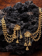Shining Diva Gold-Polished Taselled Classic Jhumkas | Grocsy