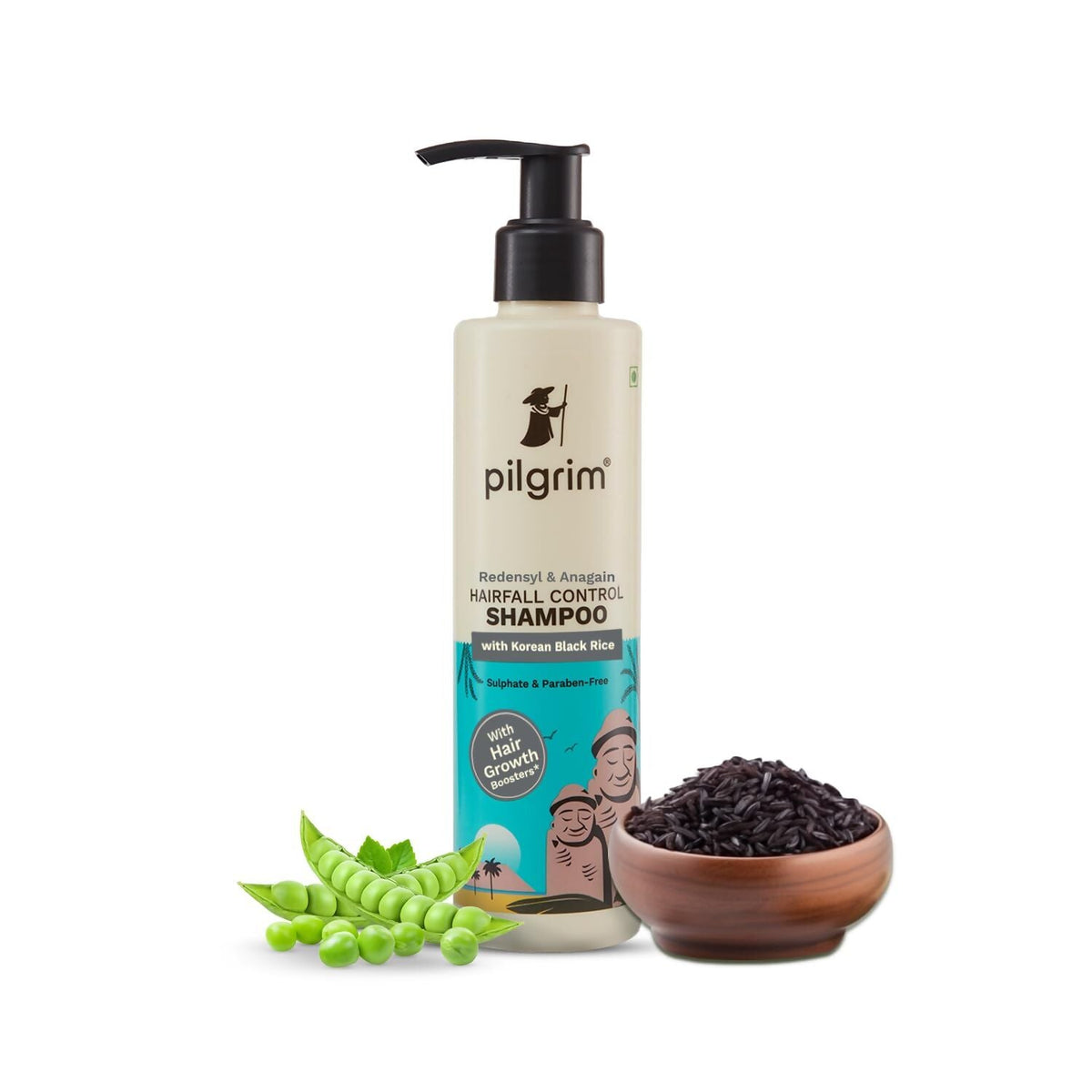 Pilgrim Redensyl & Anagain Hairfall Control Shampoo with Korean Black Rice | Grocsy