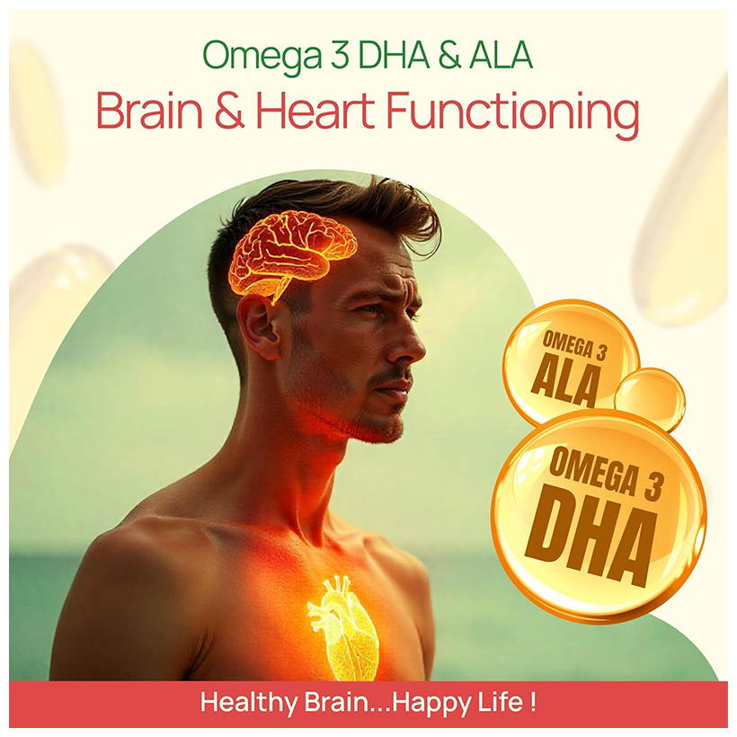 Bliss Welness Heart, Brain & Skin Health Penta Omega Veg Softgel | Grocsy