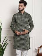 Sojanya Band Collar Ethnic Motifs Woven Design Kurta | Grocsy