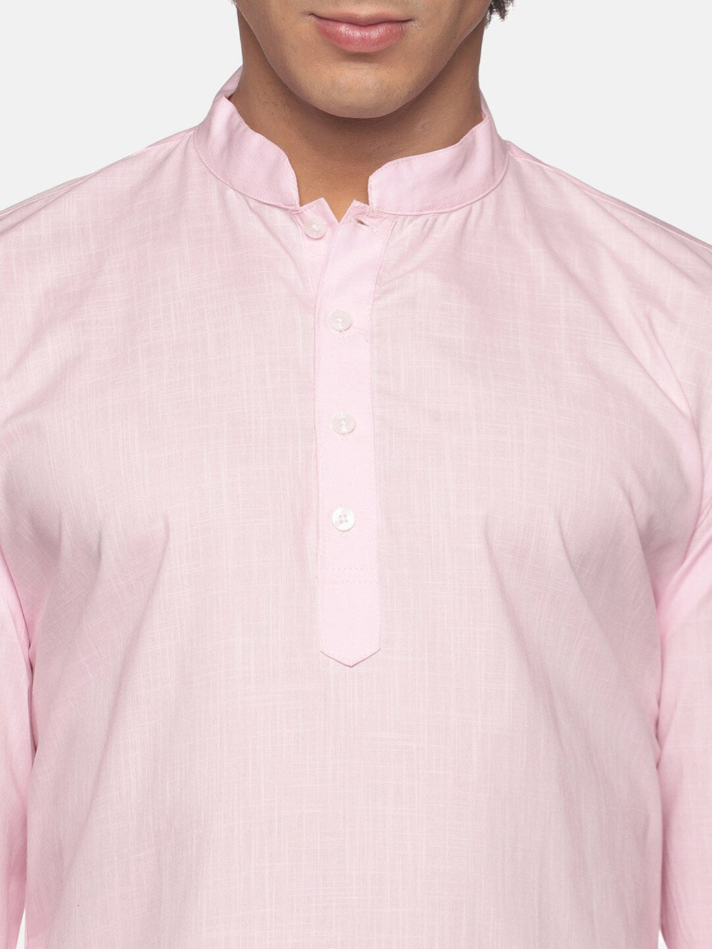 Sethukrishna Men Pink Pure Cotton Kurta with Dhoti Pants | Grocsy