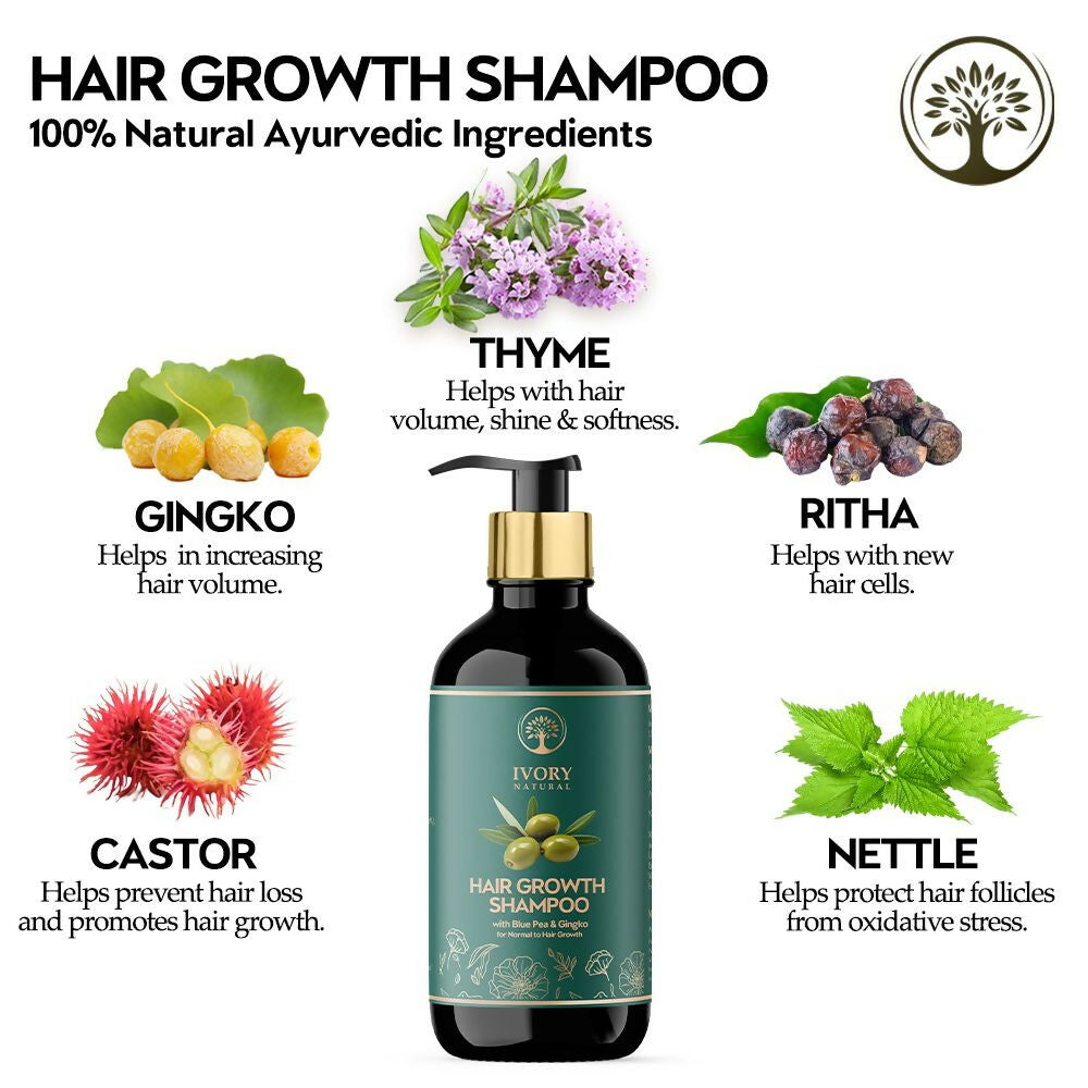 Ivory Natural Hair Shampoo For Growth - Hair Wellness & Nourishment For Both Men And Women | Grocsy