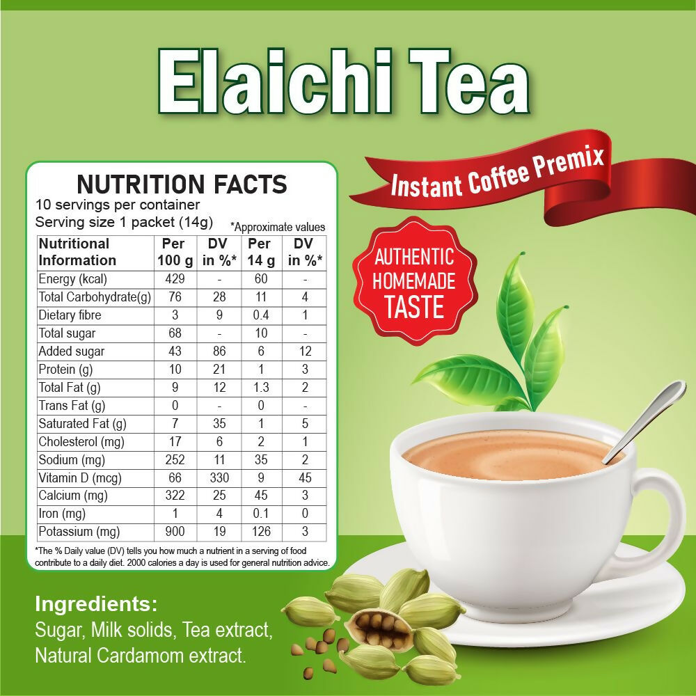 Naivedyam Elaichi Instant Tea Premix Powder Sachets | Grocsy