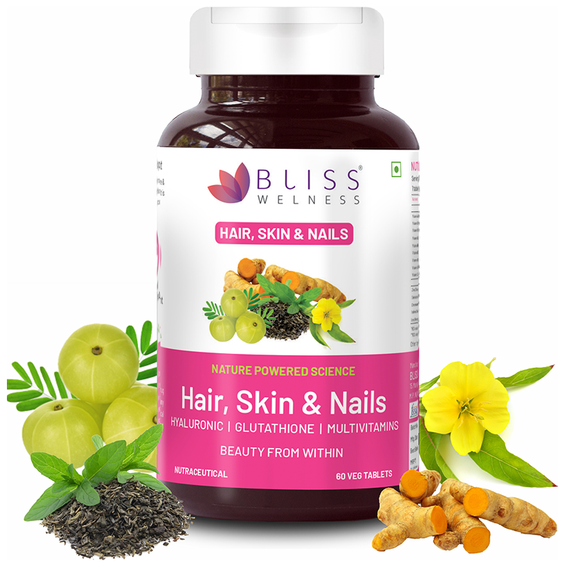 Bliss Welness Hair Skin & Nails Veg Tablet | Grocsy