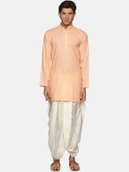Sethukrishna Men Orange Pure Cotton Kurta with Salwar | Grocsy