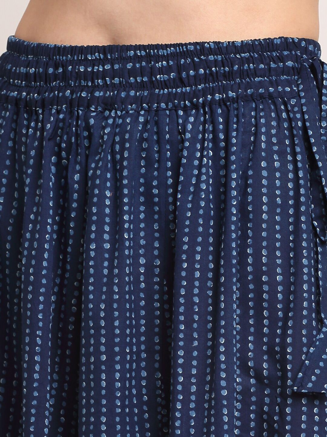 TAG 7 Women Navy Blue Indigo Floral Print Flared Palazzo | Grocsy