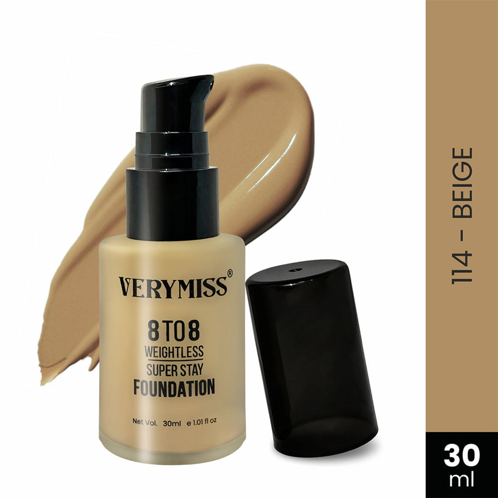 VERYMISS 8 To 8 Weightless Super Stay Foundation - 114 Beige | Grocsy