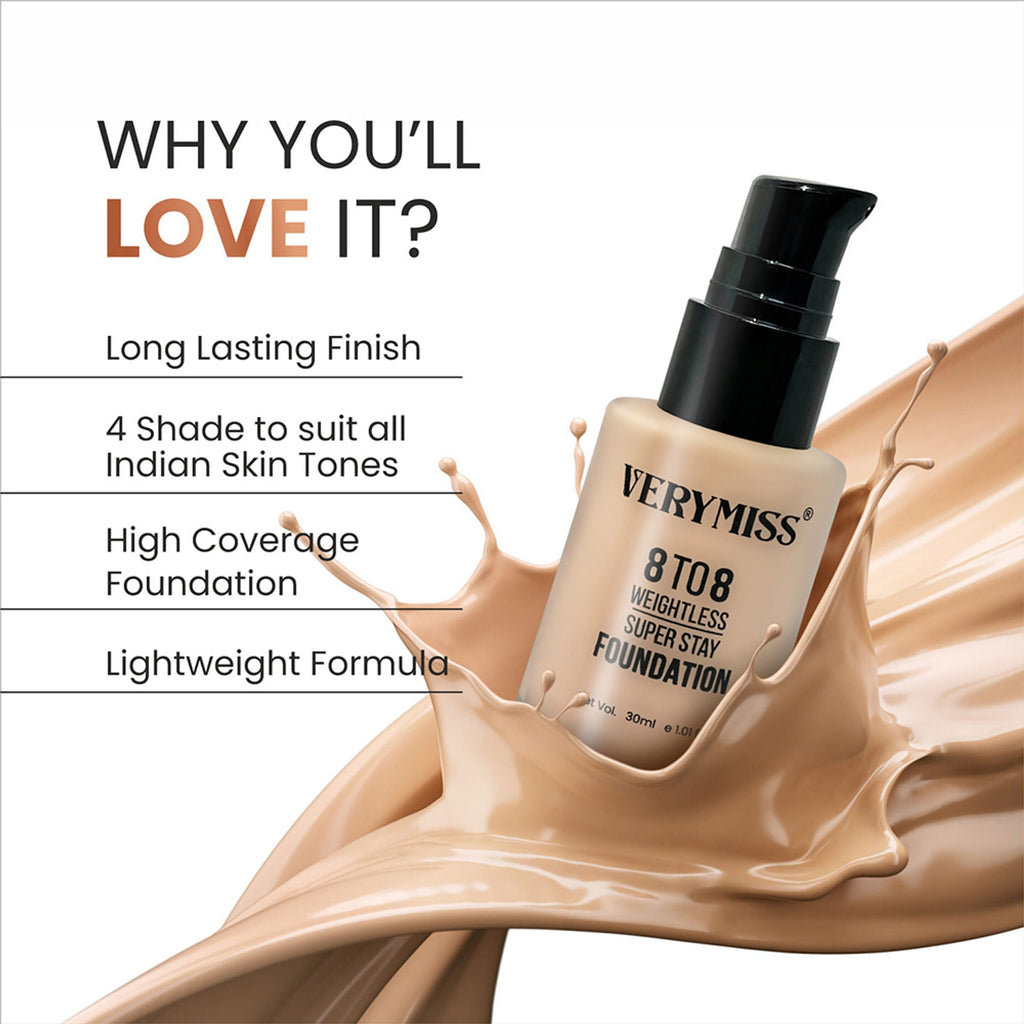 VERYMISS 8 To 8 Weightless Super Stay Foundation - 111 Ivory | Grocsy