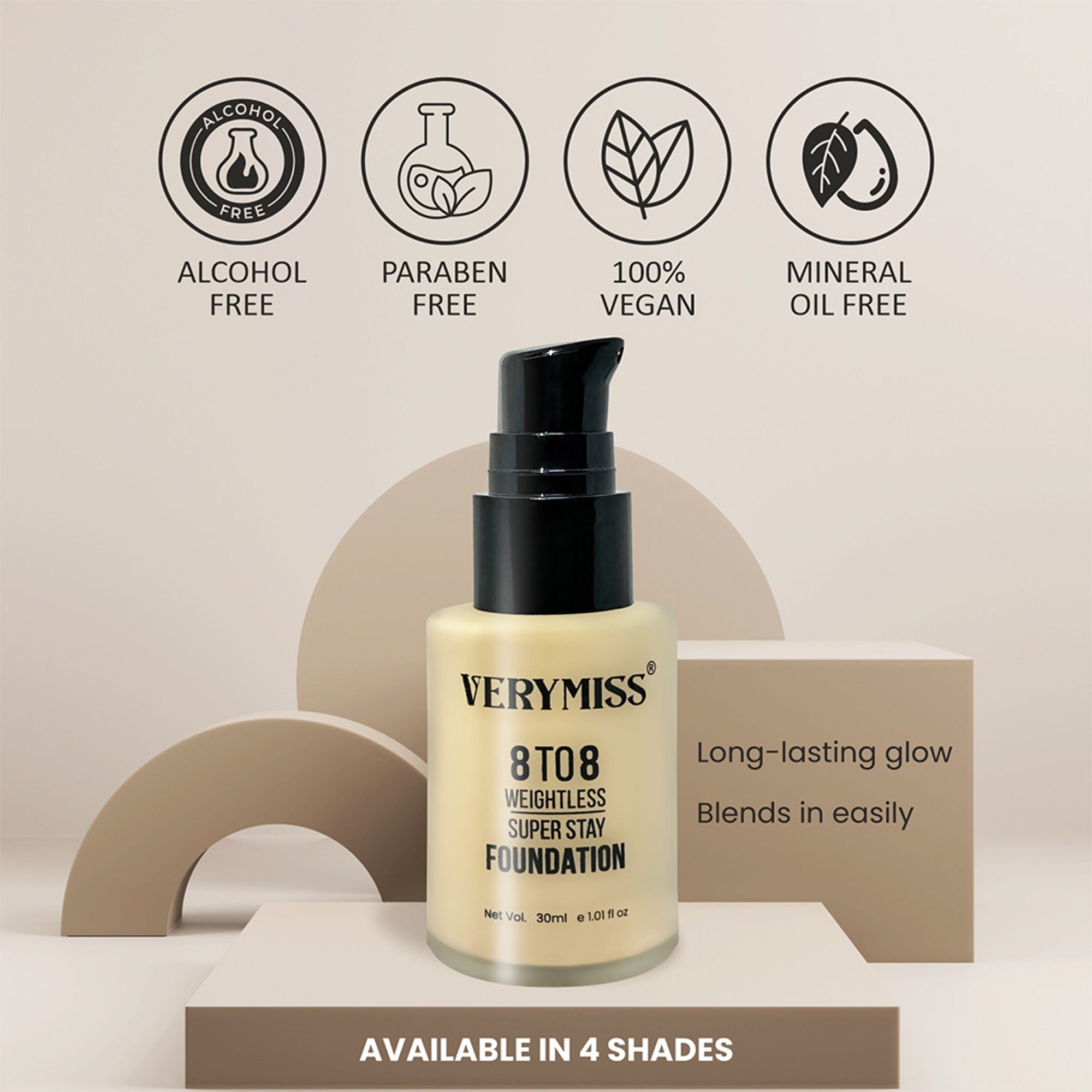 VERYMISS 8 To 8 Weightless Super Stay Foundation - 111 Ivory | Grocsy