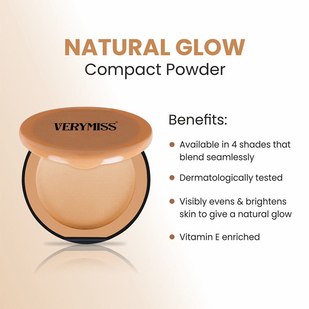 VERYMISS Natural Glow Compact Powder - 01 Ivory | Grocsy