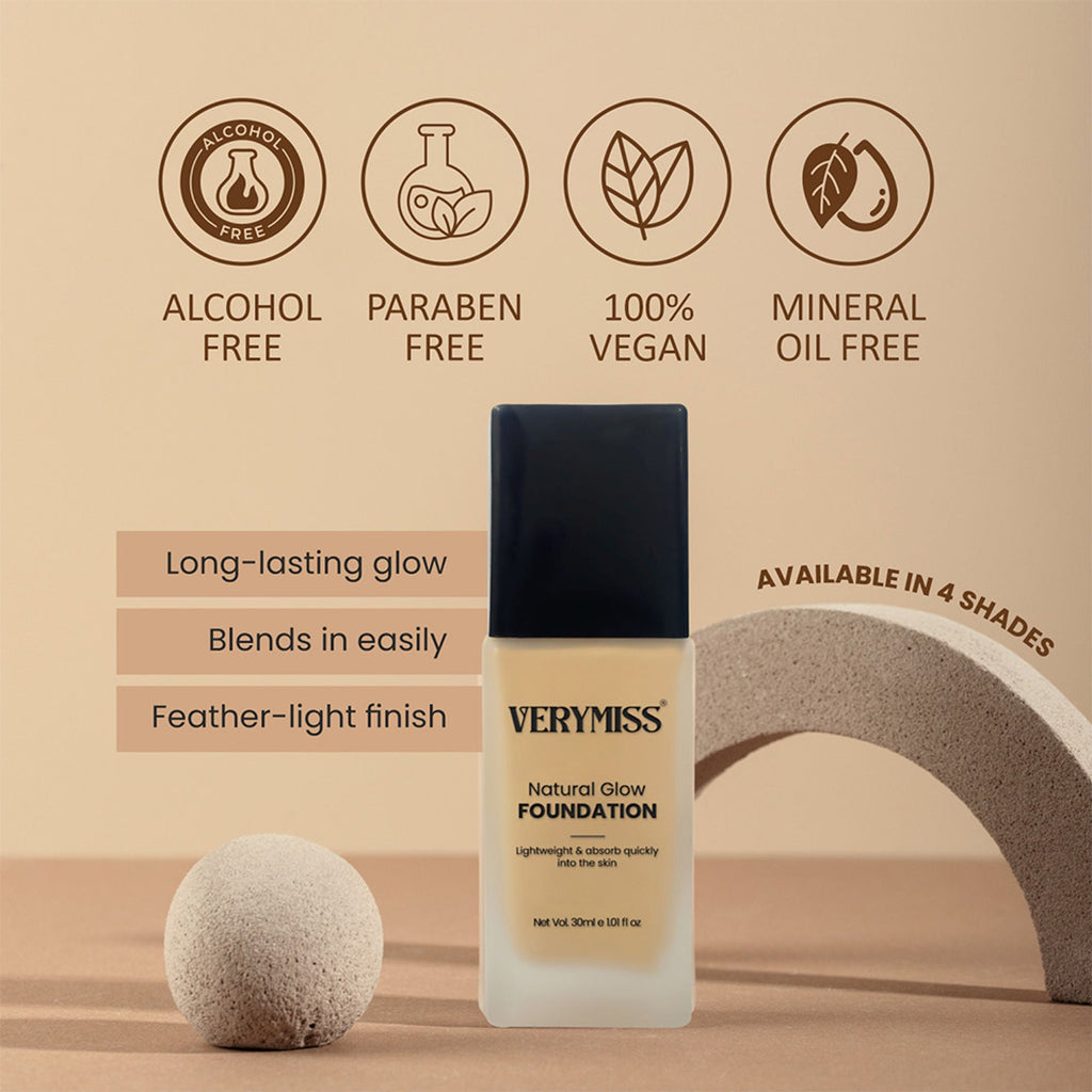 VERYMISS Natural Glow Daily Wear Foundation - 02 Light Beige | Grocsy