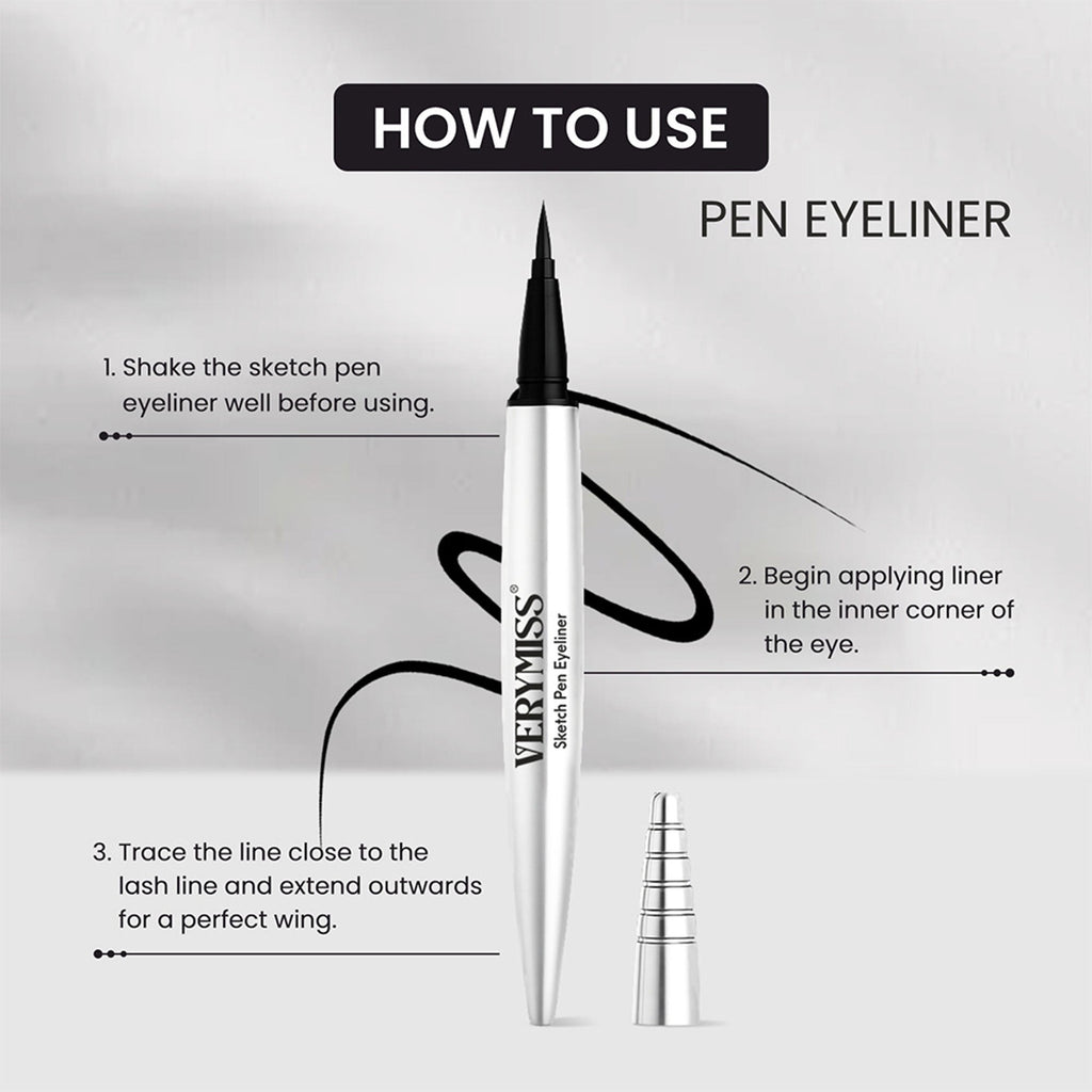 VERYMISS Waterproof Pen Eyeliner + Mascara Combo Set | Grocsy