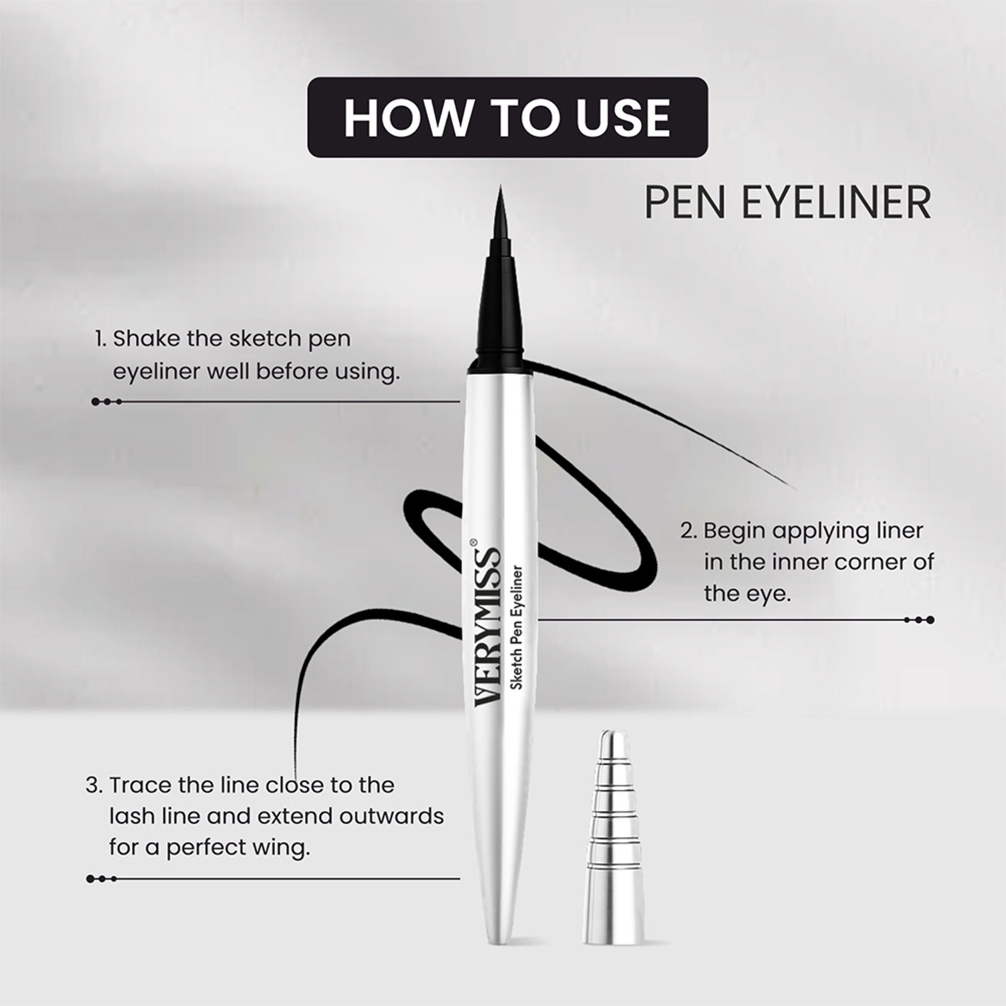 VERYMISS Waterproof Pen Eyeliner + Mascara Combo Set | Grocsy