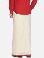 Sethukrishna Men Off White Traditional Kerala Double Mundu | Grocsy