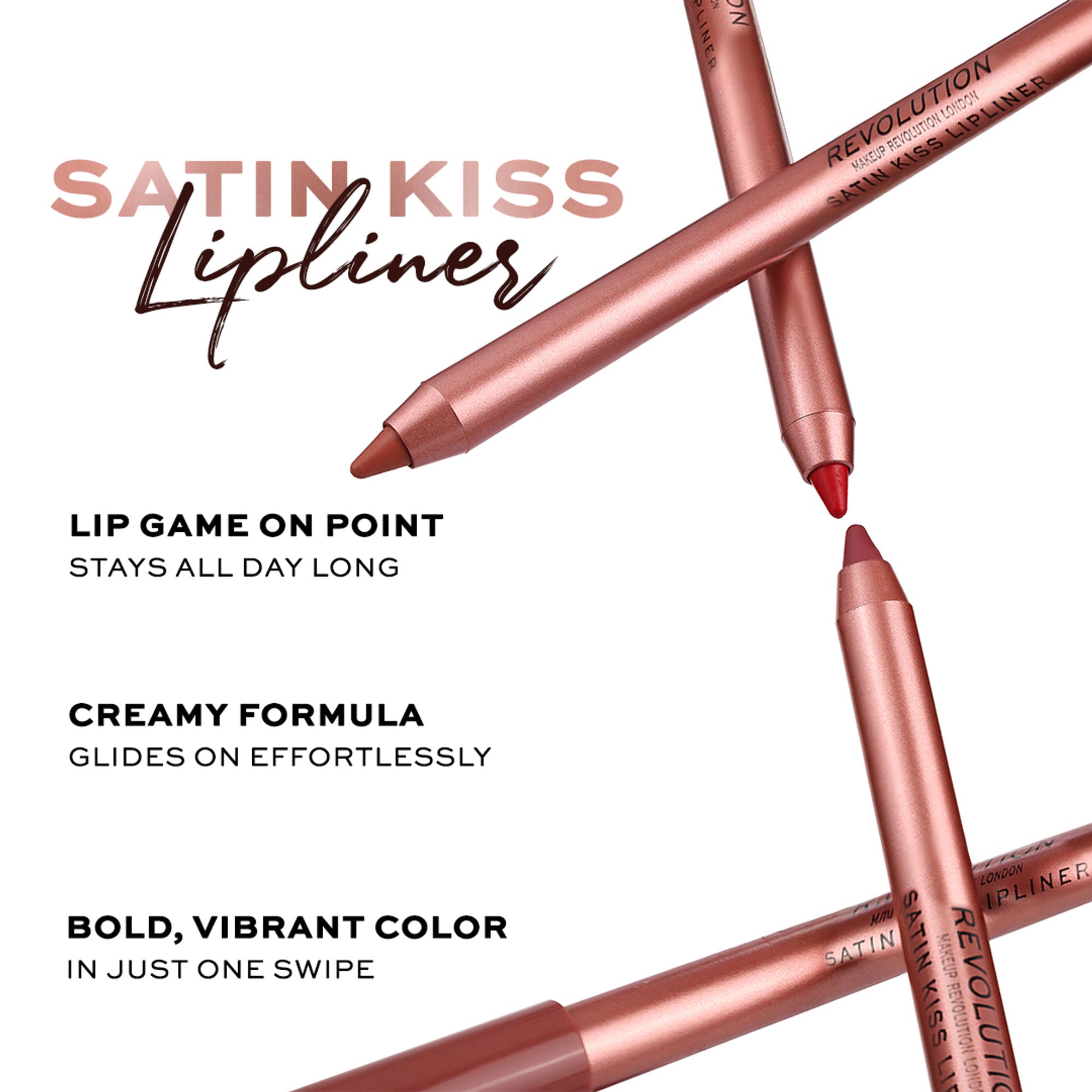 Makeup Revolution Satin Kiss Lip Liner - Fling Deep Nude | Grocsy