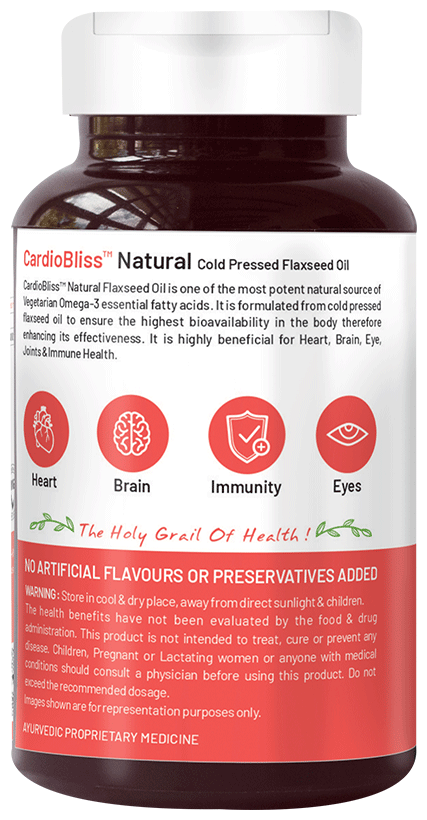 Bliss Welness Flaxseed Oil High Potency Omega-3 Softgel Capsule | Grocsy