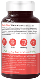 Bliss Welness Flaxseed Oil High Potency Omega-3 Softgel Capsule | Grocsy