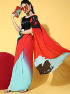 Saree Mall Blue Saree For Women | Grocsy