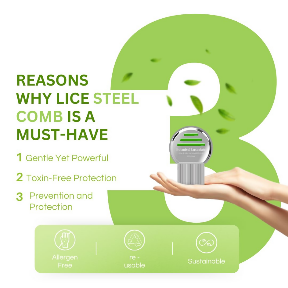 Botanical Luxuriate Tea Tree Natural Anti Lice And Nits Shampoo With Steel Lice And Nit'S Removal Comb | Grocsy