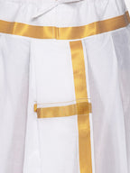 Sethukrishna Men White Readymade Cotton Dhoti | Grocsy