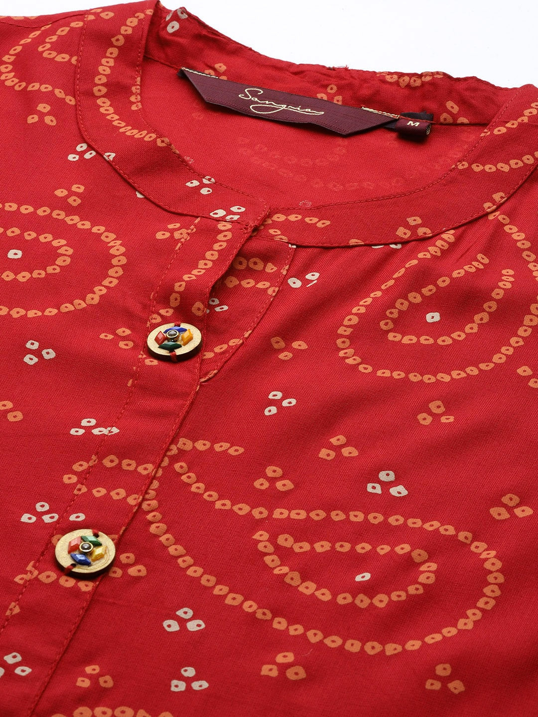 Sangria Women Bandhani Printed Anarkali Kurta | Grocsy