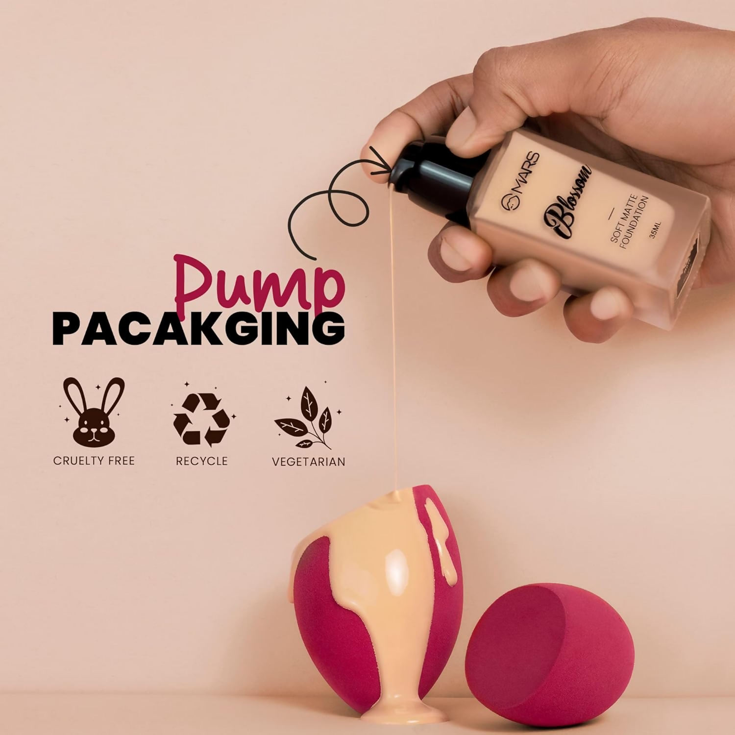 MARS Cosmetics Blossom Soft Matte Full Coverage Foundation - 03 Warm Nude | Grocsy