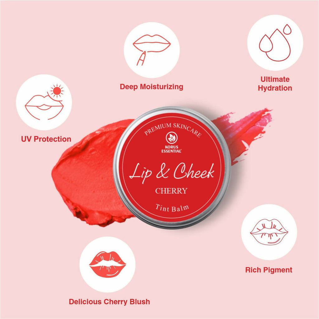 Korus Essential Cherry Lip & Cheek Tint Balm | Grocsy