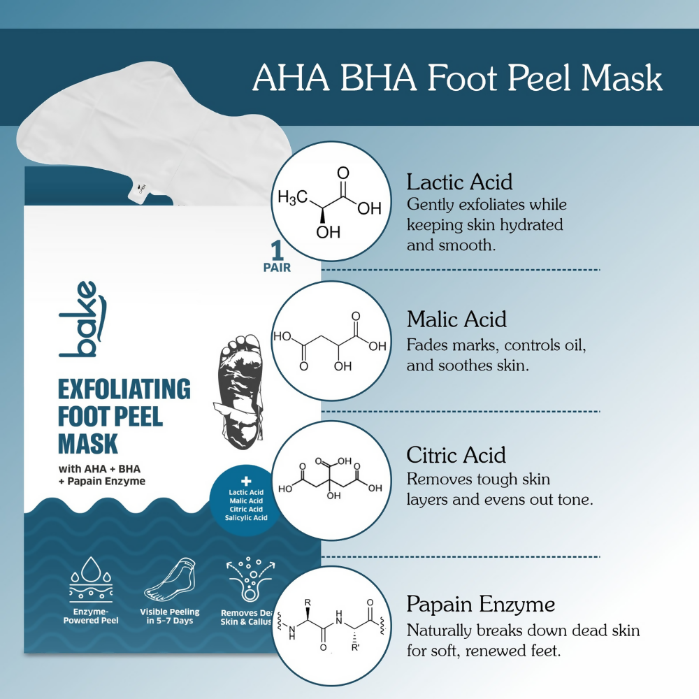 Bake AHA + BHA Peeling & Exfoliating Foot Mask | Grocsy