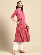 Sangria Ethnic Motifs Print Kurta | Grocsy