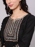 Aks Embroidered Round Neck Anarkali Kurta | Grocsy