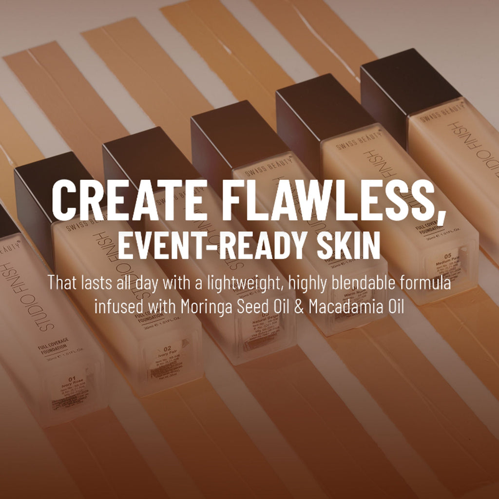 Swiss Beauty Studio Finish Full Coverage Foundation - Ivory Rose | Grocsy