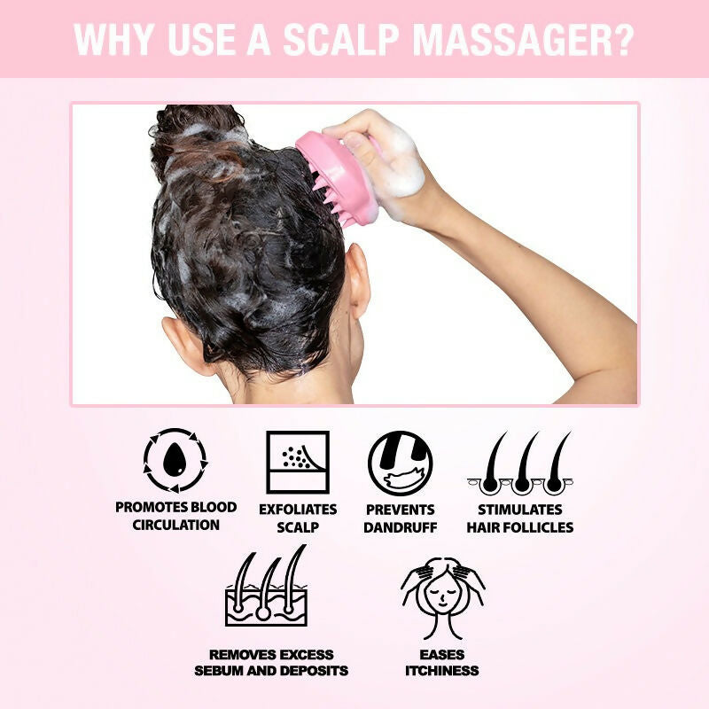 Nykaa Naturals Scalp Massager Brush For Blood Circulation & Natural Hair Growth - Pink | Grocsy