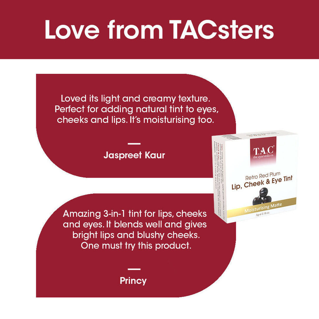 TAC - The Ayurveda Co. Retro Red Lip, Cheek & Eye Tint | Grocsy