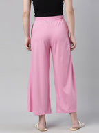 Souchii Pink Knitted Palazzos | Grocsy