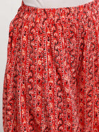 Sangria Women Red Printed Kurta with Palazzos | Grocsy