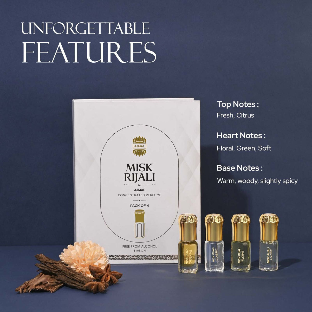 Ajmal India Misk Rijali Concentrated Perfume Gift Set | Grocsy