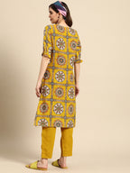 Sangria Women Ethnic Motifs Printed Kurta with Trousers | Grocsy
